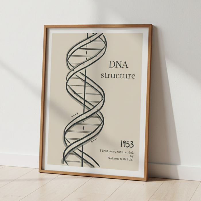 Plakat ze strukturą DNA